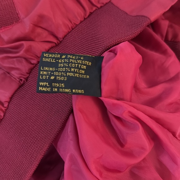 Vintage Porsha by Winer red burgundy flight bomber jacket size 38 - Picture 6 of 8